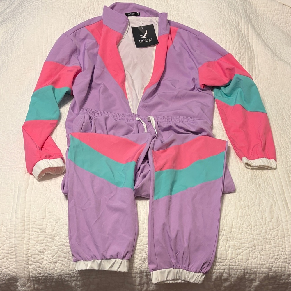 Women's Colorblock Bodysuit - Purple, Pink, and Green